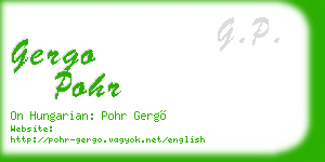 gergo pohr business card